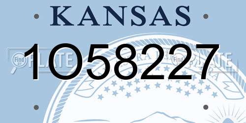 1O58227 Kansas License Plate