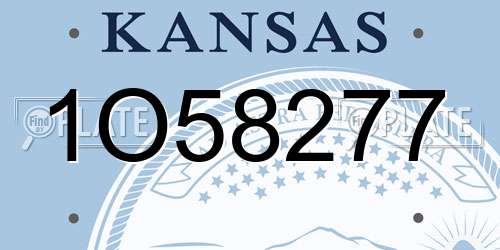 1O58277 Kansas License Plate