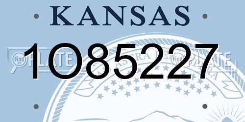 1O85227 Kansas License Plate