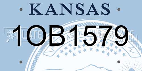 1OB1579 Kansas License Plate
