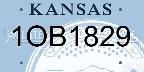 1OB1829 Kansas License Plate