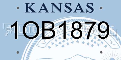 1OB1879 Kansas License Plate