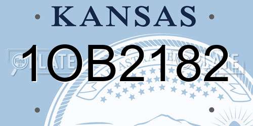 1OB2182 Kansas License Plate