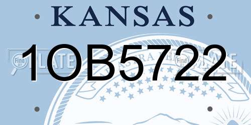 1OB5722 Kansas License Plate
