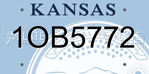 1OB5772 Kansas License Plate
