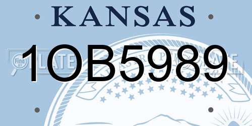 1OB5989 Kansas License Plate