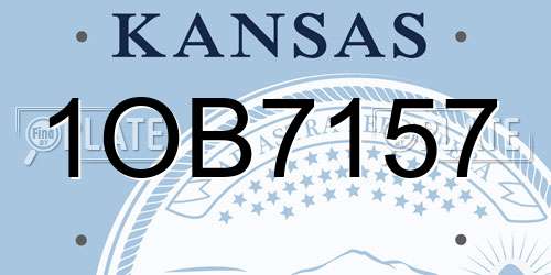 1OB7157 Kansas License Plate