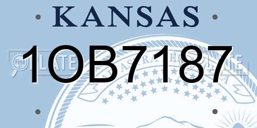 1OB7187 Kansas License Plate