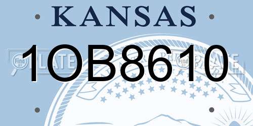 1OB8610 Kansas License Plate