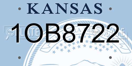 1OB8722 Kansas License Plate