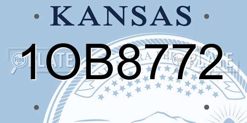 1OB8772 Kansas License Plate