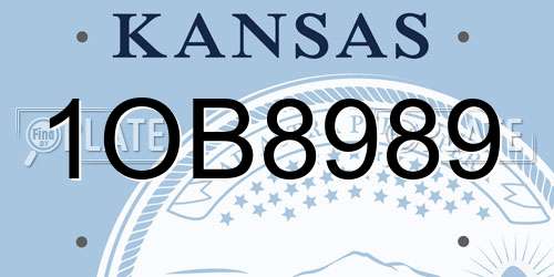 1OB8989 Kansas License Plate