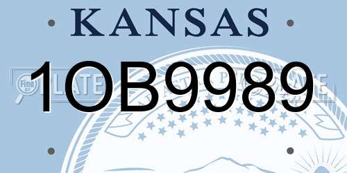1OB9989 Kansas License Plate