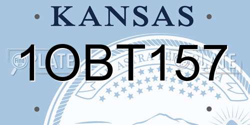 1OBT157 Kansas License Plate