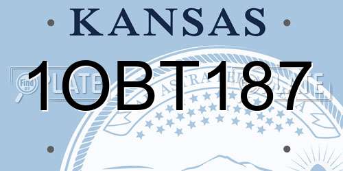 1OBT187 Kansas License Plate