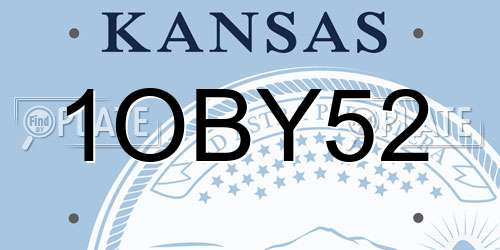 1OBY52 Kansas License Plate