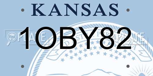 1OBY82 Kansas License Plate