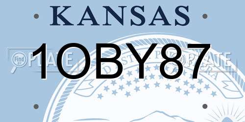 1OBY87 Kansas License Plate