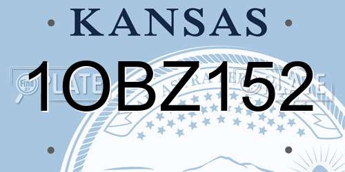 1OBZ152 Kansas License Plate