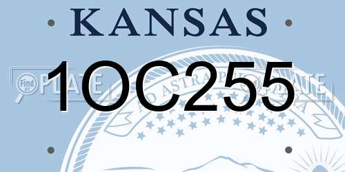 1OC255 Kansas License Plate