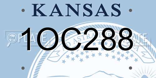 1OC288 Kansas License Plate