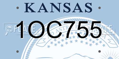 1OC755 Kansas License Plate