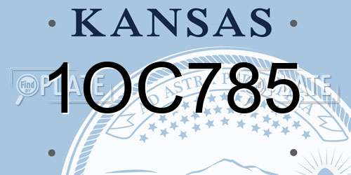 1OC785 Kansas License Plate