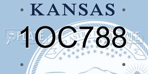 1OC788 Kansas License Plate