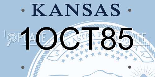1OCT85 Kansas License Plate