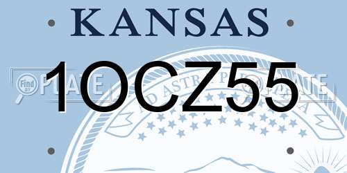 1OCZ55 Kansas License Plate