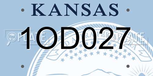 1OD027 Kansas License Plate