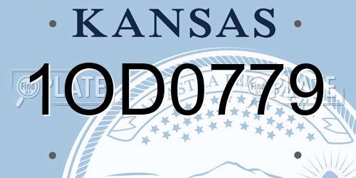 1OD0779 Kansas License Plate