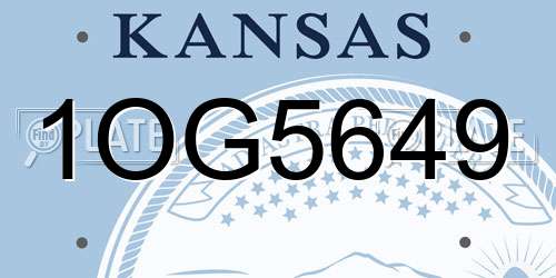 1OG5649 Kansas License Plate