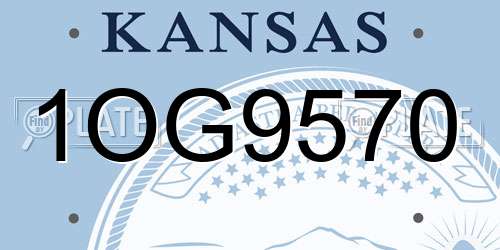 1OG9570 Kansas License Plate