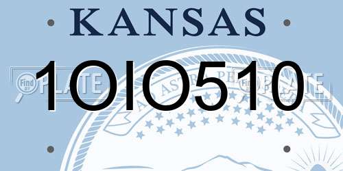 1OIO510 Kansas License Plate