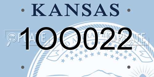 1OO022 Kansas License Plate