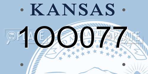 1OO077 Kansas License Plate