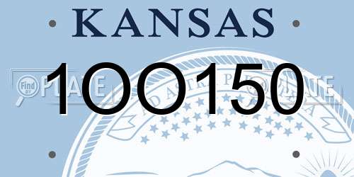 1OO150 Kansas License Plate