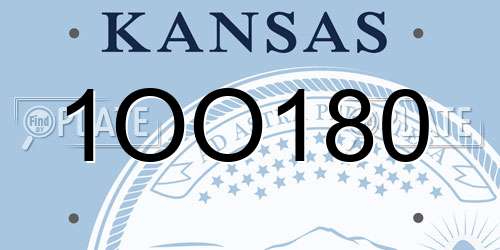 1OO180 Kansas License Plate