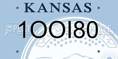 1OOI80 Kansas License Plate