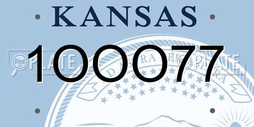 1OOO77 Kansas License Plate