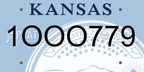 1OOO779 Kansas License Plate
