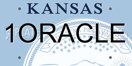 1ORACLE Kansas License Plate