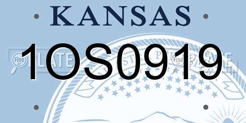 1OS0919 Kansas License Plate