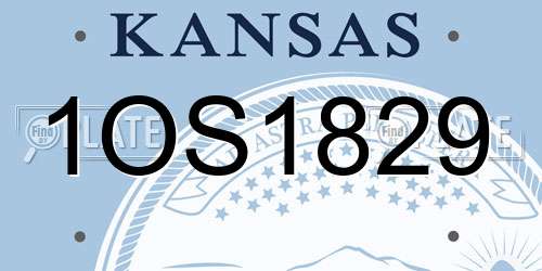 1OS1829 Kansas License Plate