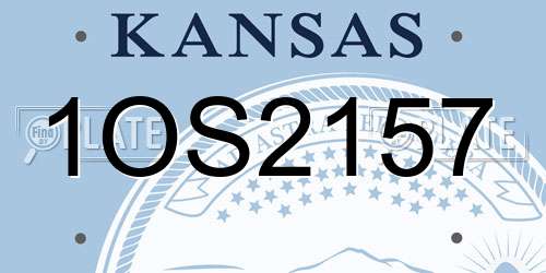 1OS2157 Kansas License Plate