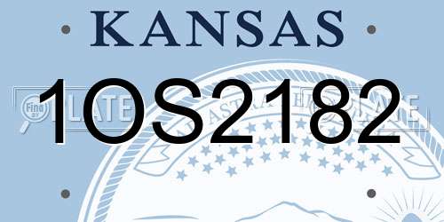 1OS2182 Kansas License Plate