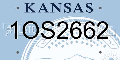 1OS2662 Kansas License Plate
