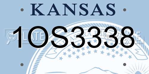 1OS3338 Kansas License Plate