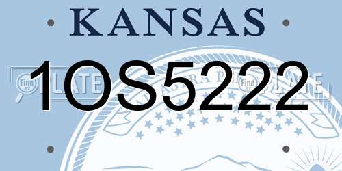 1OS5222 Kansas License Plate
